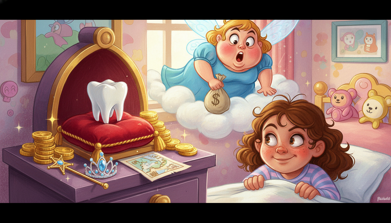 My daughter lost a tooth and set it up like an offering for the toothfairy