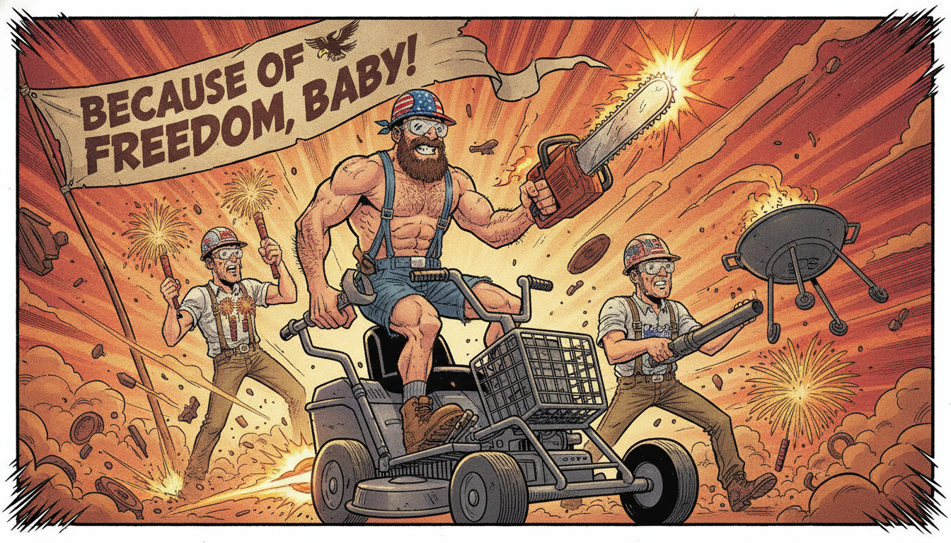 10 Men Whose Only Safety Regulation Is The Phrase Because Of Freedom Baby